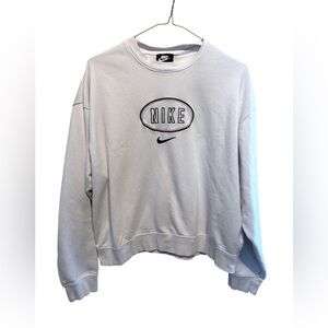 White Nike embroidered center swoosh sweatshirt